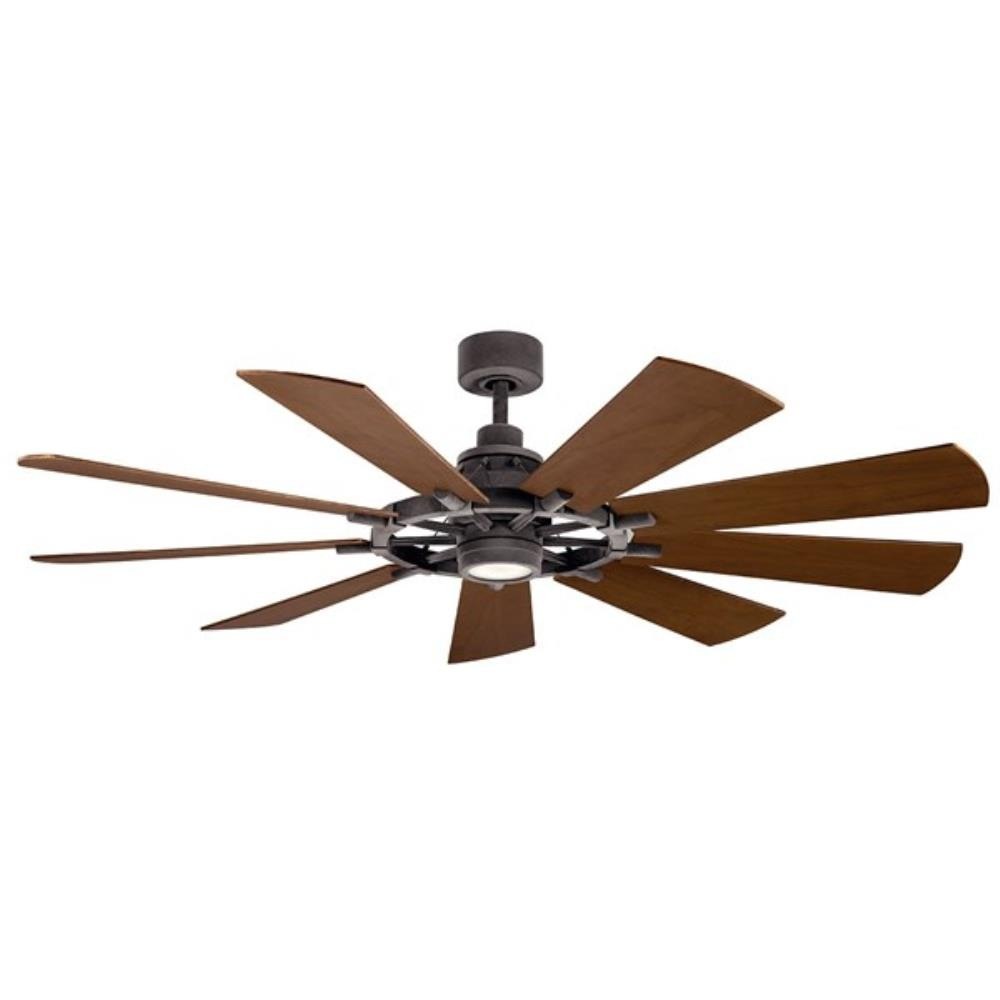 Bailey Street Home - 147-BEL-2958972 - Industrial Design Windmill 9-Blade Ceiling  Fan with Opal Etched Light Kit 65 inches W x 16.5 inches H, image size:1000x1000