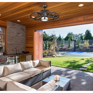 18W 1 LED Fandelier-Transitional Style with Farmhouse and Industrial Inspirations-12.12 inches tall by 30 inches wide