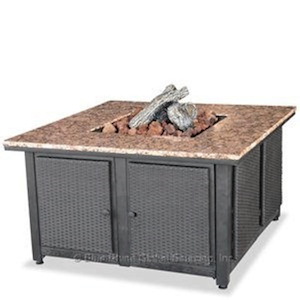 41 Inch Liquid Propane Gas Outdoor Firebowl with Granite Mantel