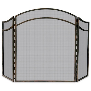 51.5 Inch 3 Fold Antique Rust Arch Top Screen