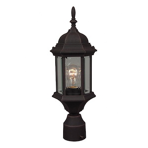Cast Aluminum Glass Outdoor Post Mount in Traditional Style - 6.5 inches wide by 18.13 inches high - 179417