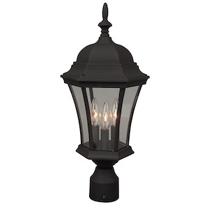 Three Light Outdoor Post Lantern in Traditional Style - 9.41 inches wide by 21 inches high - 1215999