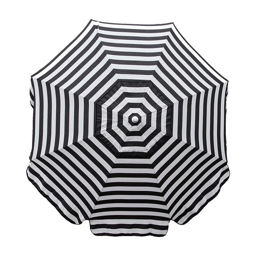 black patio umbrella target 9' Round Outdoor Patio Market Umbrella Fern Shower with Black Pole