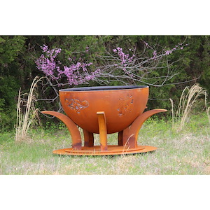 Africa&#39;S Big 5 - Wood Burning - 58 Inch Wide - 28 Inch Tall - Fire Pit