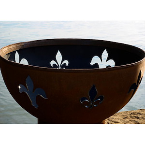 Fleur De Lis - Natural Gas or Liquid Propane - 36 Inch Wide - 24 Inch Tall - Fire Pit - 856218