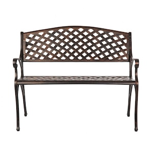 Antique Bronze Cast Aluminum Patio Bench