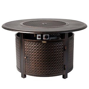 Weyland Round Lpg Fire Pit In Antique Bronze - 1011848