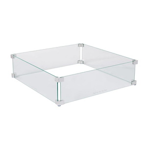 Tempered Glass Wind Guard For Square Fire Pits