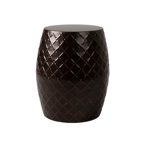 Braga - Metal Stool-Table-Container In Antique Bronze Finish