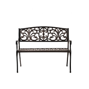 Decatur - Aluminum Patio Bench In Antique Bronze