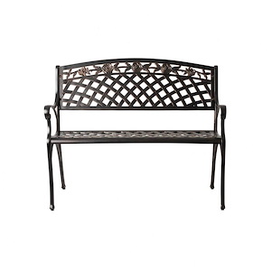 Scarlet -  Aluminum Patio Bench In Antique Bronze