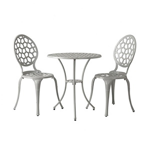 Vashon - Aluminum Bistro Set In White
