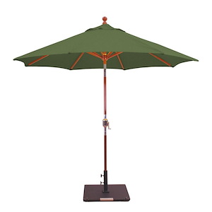 9 Foot Round Double Pulley Wood Market Umbrella
