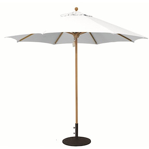 9 Foot Teak Wood Commercial Pulley Lift Round Market Umbrella