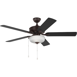 Linden-5 Blade Outdoor Ceiling Fan with Light Kit In Traditional Style-17.8 Inch Tall and 52 Inch Wide - 1214143