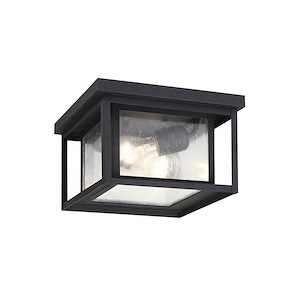 Hunnington-Two Light Outdoor Square Flush Mount in Contemporary Style-10 Inch wide by 6.25 Inch high - 490530