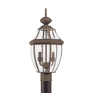 Two Light Outdoor Post Fixture in Traditional Style-10 Inch wide by 21.5 Inch high