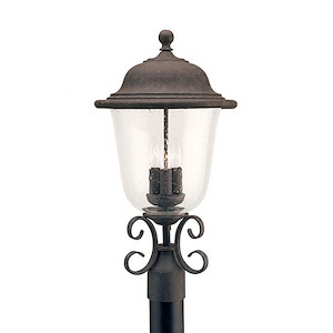 Three Light Outdoor Post Fixture in Traditional Style-12 Inch wide by 22.75 Inch high - 12446