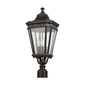 Cotswold Lane-Three Light Outdoor Post Lantern in Traditional Style-9.5 Inch Wide by 22.38 Inch High