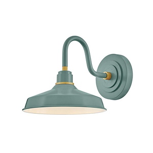 Foundry Classic - 14W 1 LED Outdoor Small Gooseneck Barn Light Wall Mount In Traditional Style-9.25 Inches Tall and 9.5 Inches Wide - 1278176