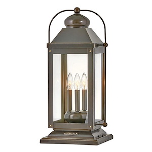 Anchorage - 3 Light Large Outdoor Pier Mount Lantern in Traditional Style - 11 Inches Wide by 23.5 Inches High