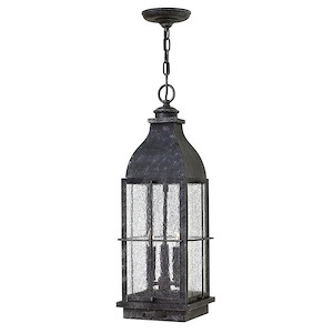 Bingham - 3 Light Large Outdoor Hanging Lantern in Traditional Style - 8 Inches Wide by 23.5 Inches High - 758965