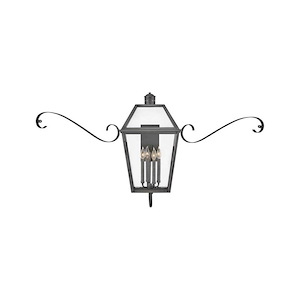 Nouvelle - 3 Light Medium Outdoor Wall Lantern in Traditional Style - 49.5 Inches Wide by 27 Inches High - 1267314