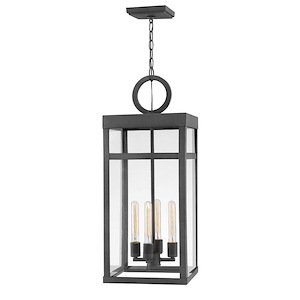 Porter - 4 Light Large Outdoor Hanging Lantern in Transitional Style - 12 Inches Wide by 31.25 Inches High