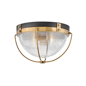 Crew - 2 Light Medium Flush Mount in Coastal-Industrial Style - 16 Inches Wide by 9.5 Inches High - 1032724