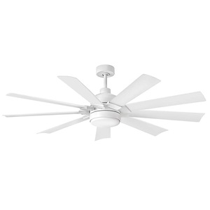 Turbine - 9 Blade Ceiling Fan with Light Kit-17.5 Inches Tall and 60 Inches Wide - 1338751