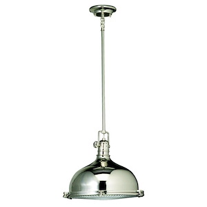 1 light Pendant - with Vintage Industrial inspirations - 12 inches tall by 13.25 inches wide - 109596