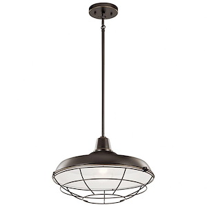 Pier - 1 light Outdoor Convertible Pendant - with Vintage Industrial inspirations - 11 inches tall by 16.5 inches wide - 819673