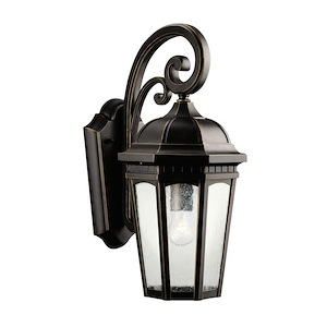Courtyard - 1 light Outdoor Medium Wall Mount - with Traditional inspirations - 17.75 inches tall by 8.25 inches wide