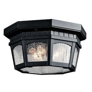 Courtyard - 3 light Outdoor Flush Mount - with Traditional inspirations - 6.25 inches tall by 12.25 inches wide - 91580