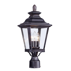 Knoxville-Three Light Outdoor Post Lantern in Early American style-9 Inches wide by 19.5 inches high - 605014