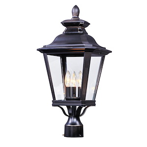Knoxville-Three Light Outdoor Post Lantern in Early American style-11 Inches wide by 23.5 inches high - 605013