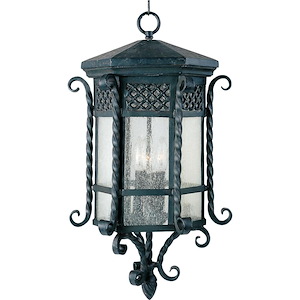 Scottsdale-3 Light Outdoor Hanging Lantern in Mediterranean style-12.5 Inches wide by 24 inches high - 1333610