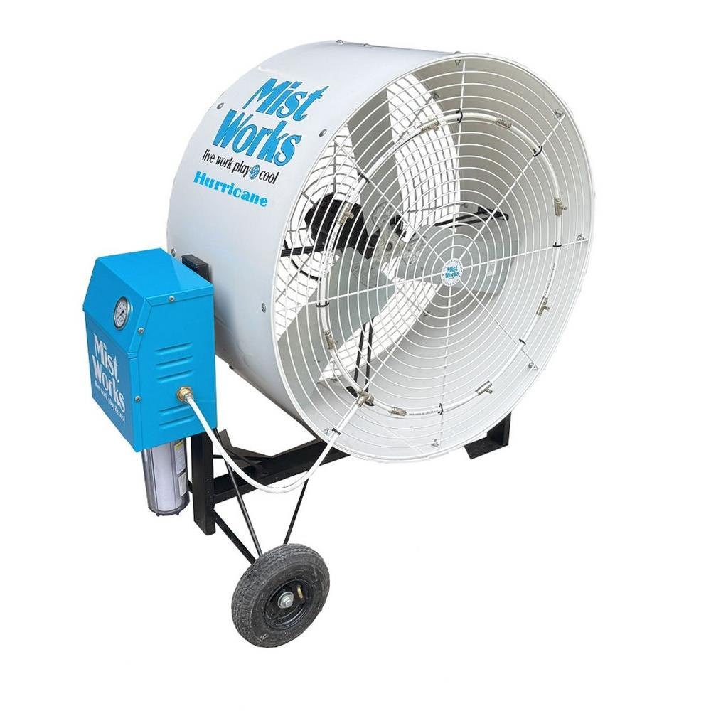 Mist Works - 36HUR - Hurricane Industrial Portable Tilting Misting Fan, image size:1000x1000