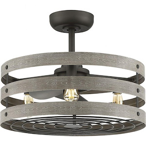Gulliver - Wide - Ceiling Fan - 3 Light - Handheld Remote - Damp Rated in Modern style - 23.5 Inches wide by 18.13 Inches high