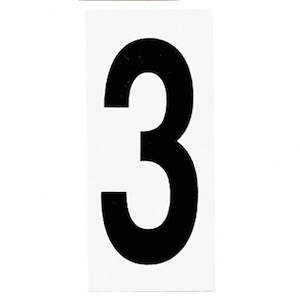 Address Light Numbers - Number 3 - 2.25 Inches wide by 5 Inches high
