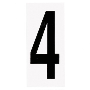 Address Light Numbers - Number 4 - 2.25 Inches wide by 5 Inches high