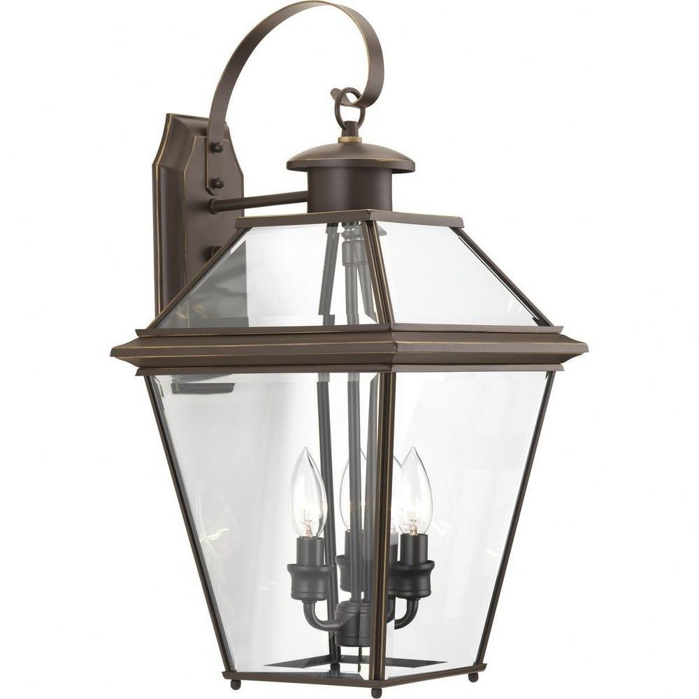 Burlington Three-Light Bronze Outdoor Wall Lantern - Thumbnail 4
