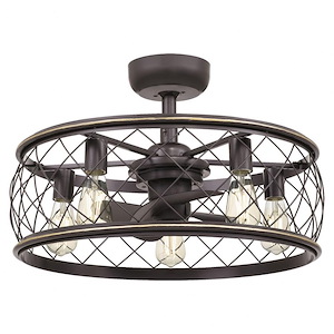 Dury - 40W 5 LED Fandelier in Transitional style - 22 Inches wide by 9.75 Inches high