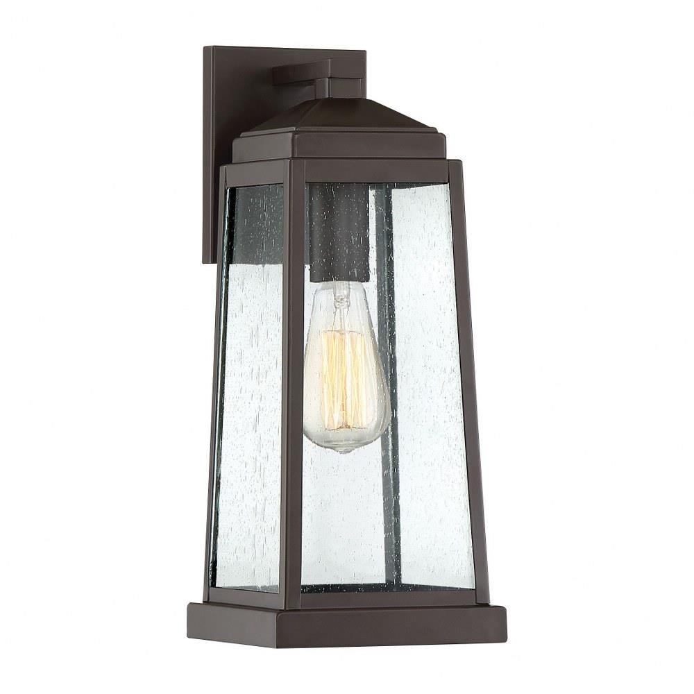 Quoizel Ravenel Western Bronze Transitional Seeded Glass Lantern Pendant Light
