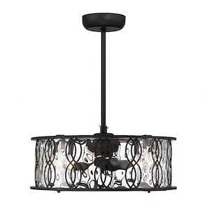 Snowden - 30W 5 LED Fan D&#39;Lier In Glam Style-29 Inches Tall and 24 Inches Wide