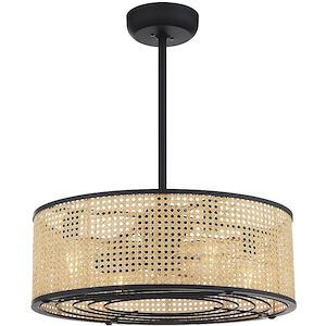 Astoria - 24W 4 LED Fan D&#39;Lier In Bohemian/Eclectic Style-19 Inches Tall and 25 Inches Wide