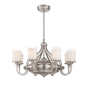 36W 6 LED Fan D lier-Transitional Style with Coastal and Traditional Inspirations-21.25 inches tall by 40 inches wide