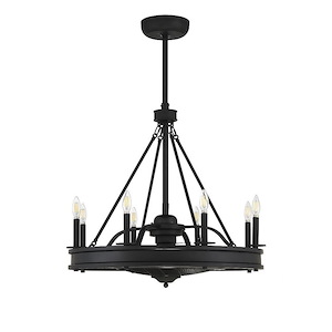 32W 8 LED Fan D Lier-27.5 inches tall by 30 inches wide