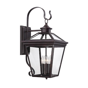 4 Light Outdoor Wall Lantern-Modern Farmhouse Style with Rustic and Transitional Inspirations-25.25 inches tall by 12 inches wide