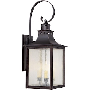 3 Light Outdoor Wall Lantern-Modern Farmhouse Style with Rustic and Transitional Inspirations-26.75 inches tall by 10 inches wide